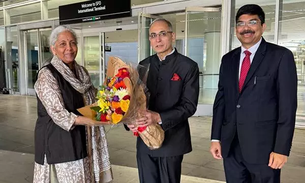 Nirmala Sitharaman Arrives In San Francisco For Five-Day US Visit