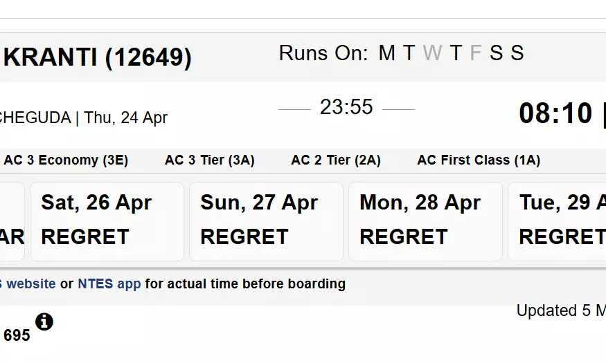 High Demand for AC Train Tickets from Hyderabad in Summer