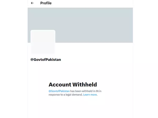 Pakistan Governments X Handle Withheld In India