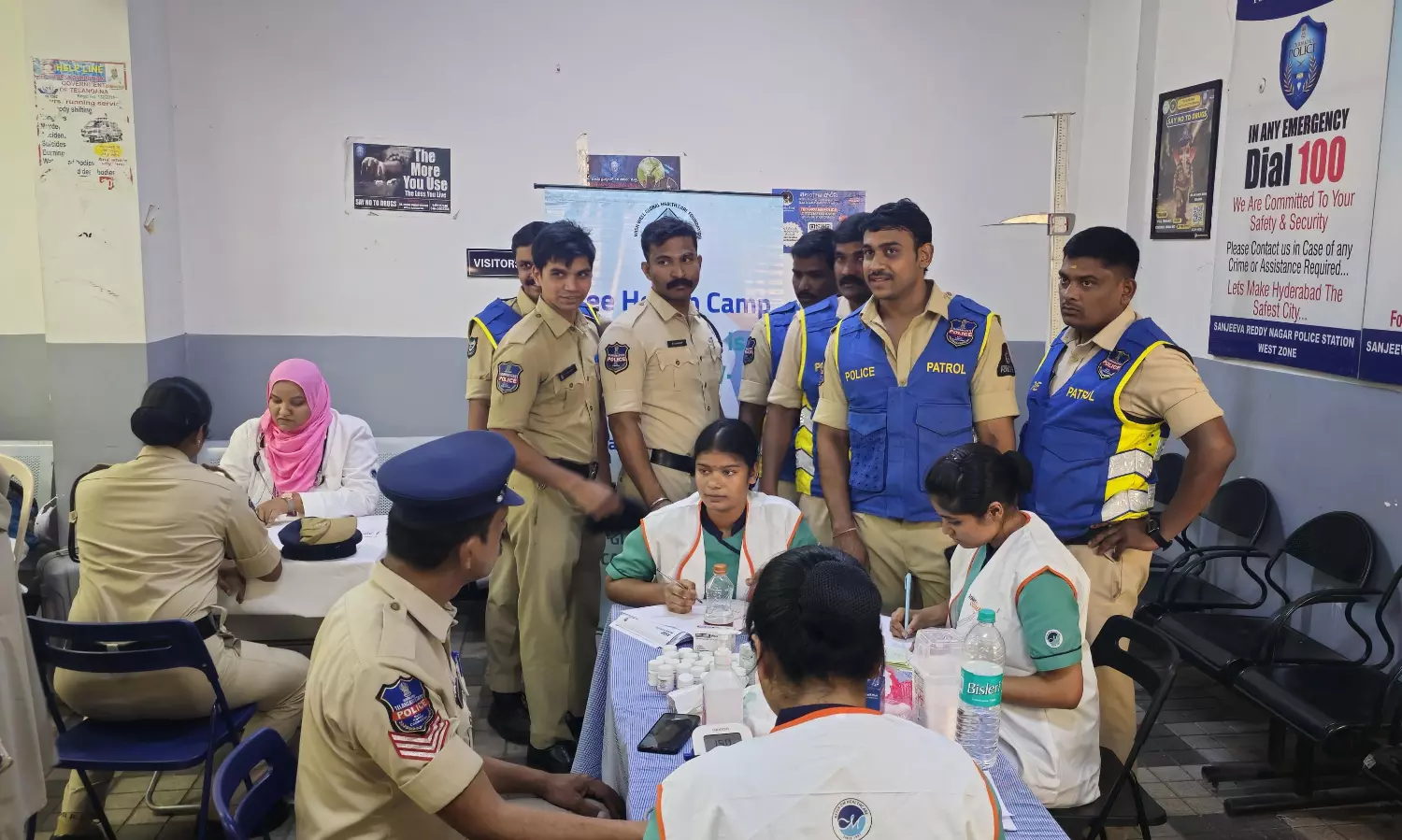 Free Medical Camp Organized At SR Nagar Police Station