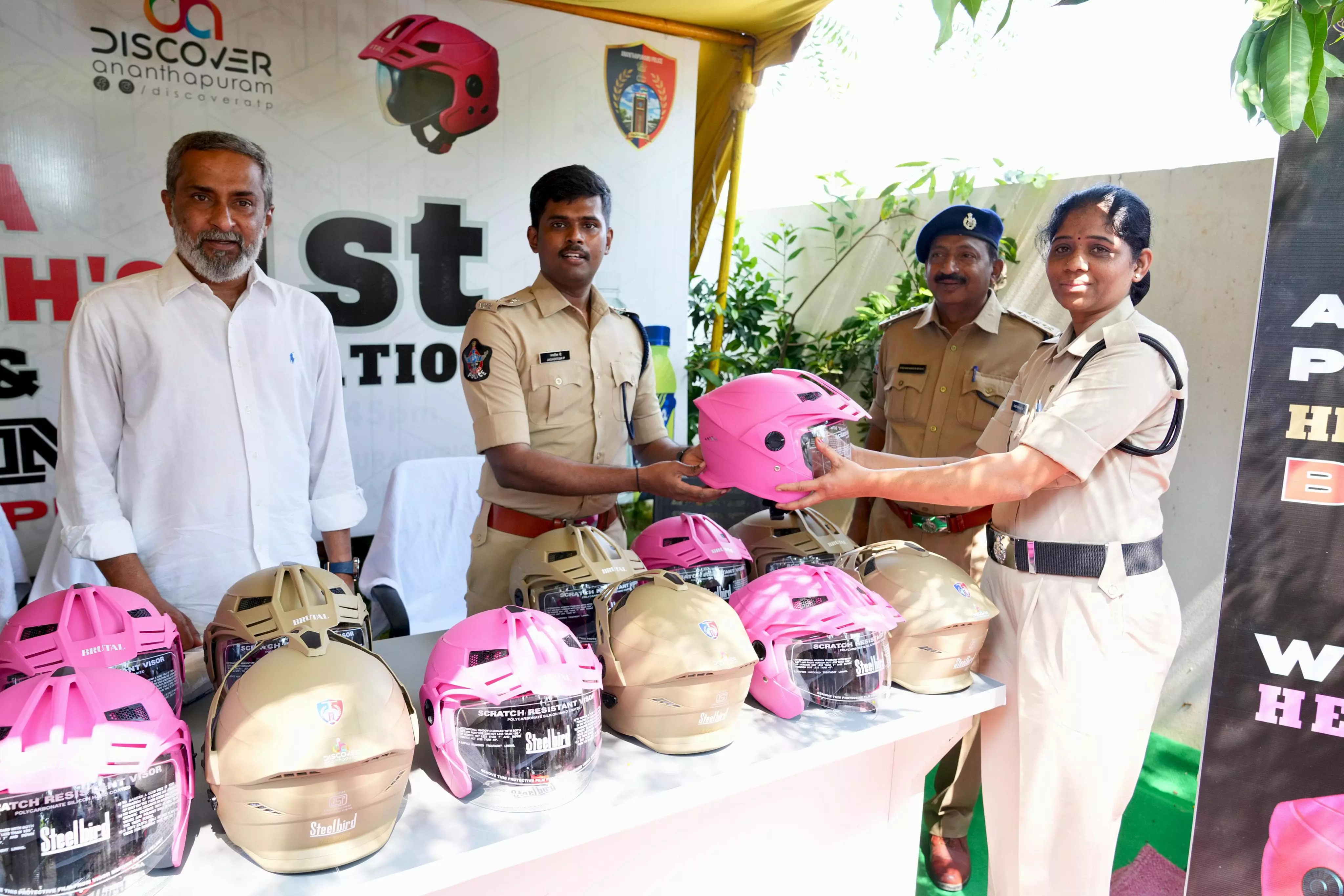 Helmet And Hydration Banks Launched For Police In Anantapur District
