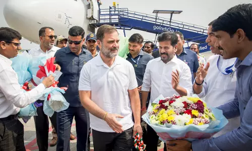 Rahul Gandhi Arrives in Hyderabad to Attend Bharat Summit 2025
