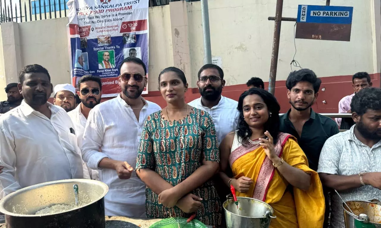 Lakshya Sankalp Trust Launches Weekly Anna Danam Program, Serves 2,000 Near Niloufer Hospital