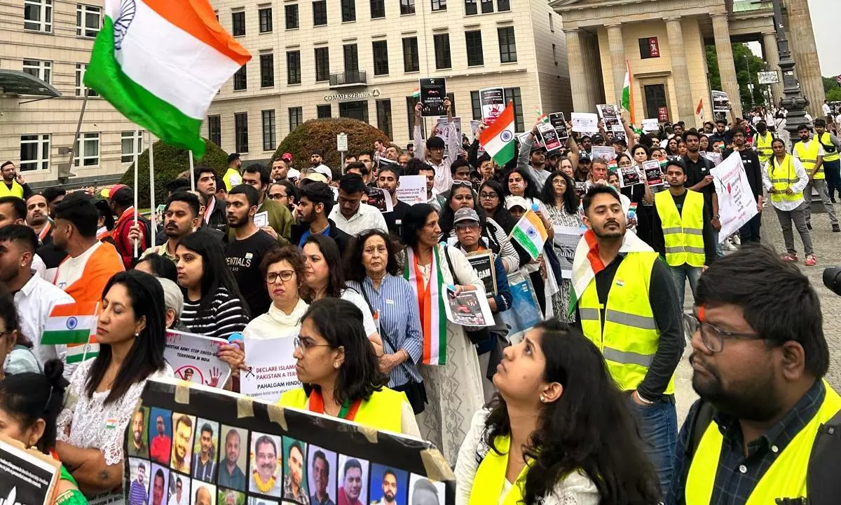Indian Diaspora Holds Protest in Berlin Against Pahalgam Attack
