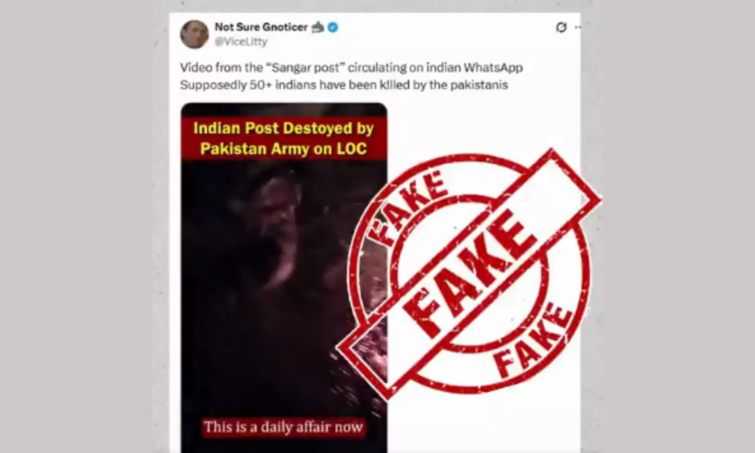Fact Check: Did Pakistan Army Destroy Indian Army Post Along LoC?