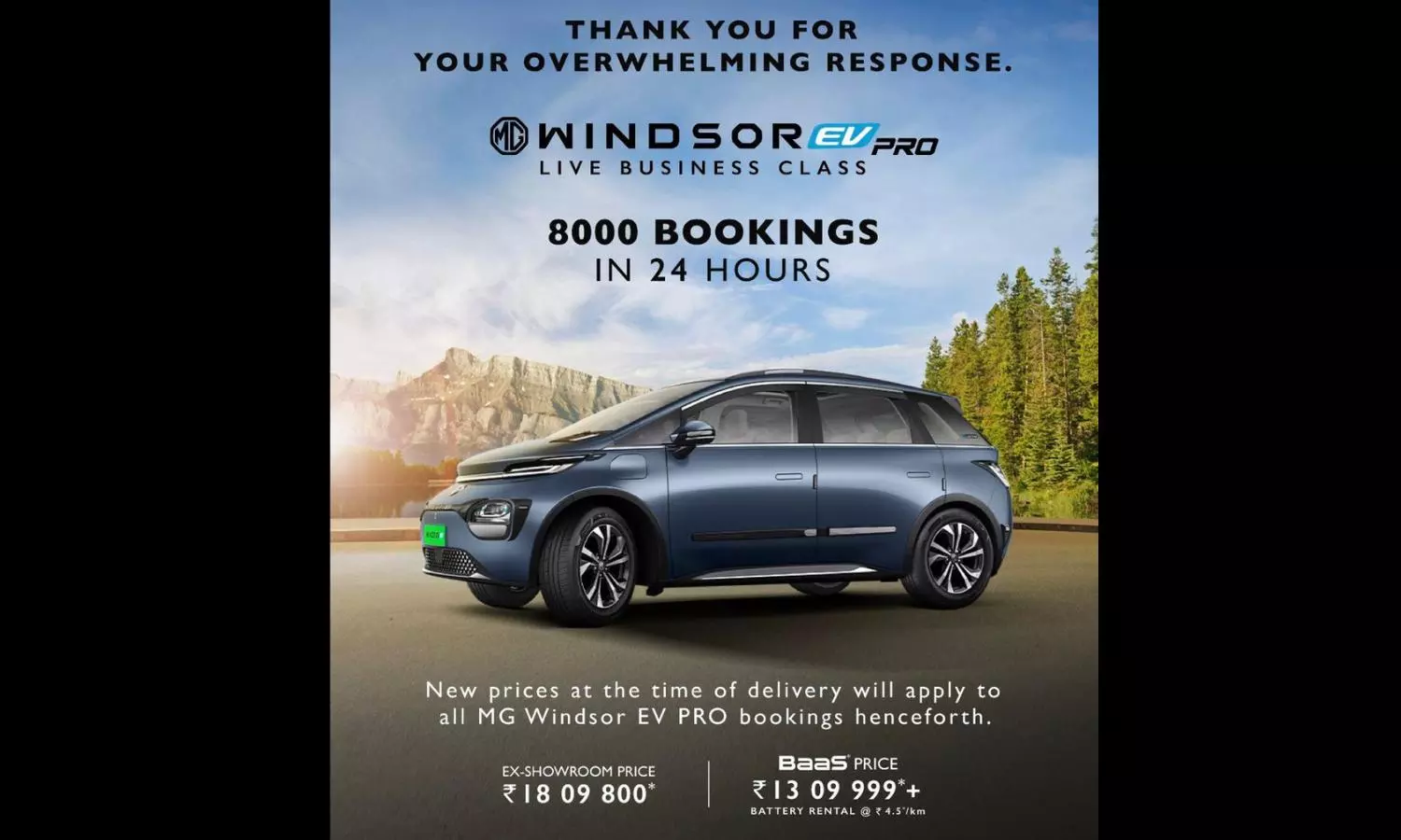 New MG Windsor Pro Clocks 8,000 Bookings In 24 Hours