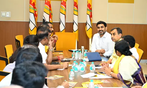 Nara Lokesh Reviews Mahanadu Preparations, Emphasises Festive Celebrations Nara Lokesh Reviews Mahanadu Preparations, Emphasises Festive Celebrations