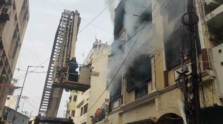 Fire In Maharajgunj Triggers Panic; Infant Among 8 Rescued