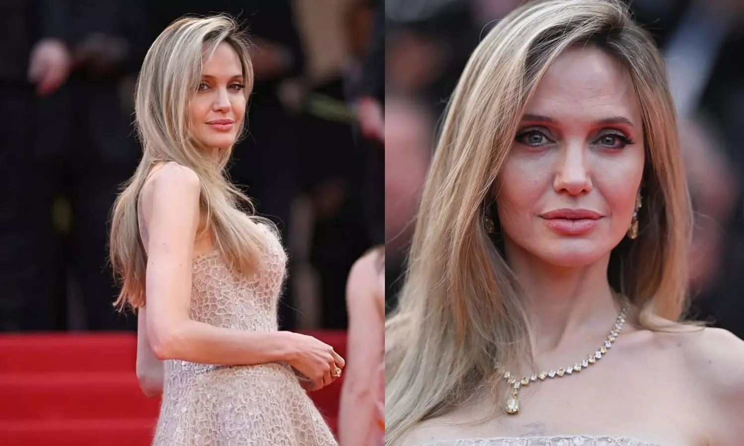 Angelina Jolie Returns to Cannes in Dazzling Nude Gown by Brunello Cucinelli