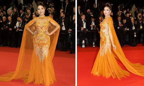 Mamta Parvez Khan Dazzles in Handwoven Gown at 78th Cannes Film Festival