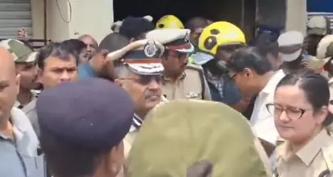 Telangana DGP Visits Fire Accident Spot Near Charminar Telangana DGP Visits Fire Accident Spot Near Charminar