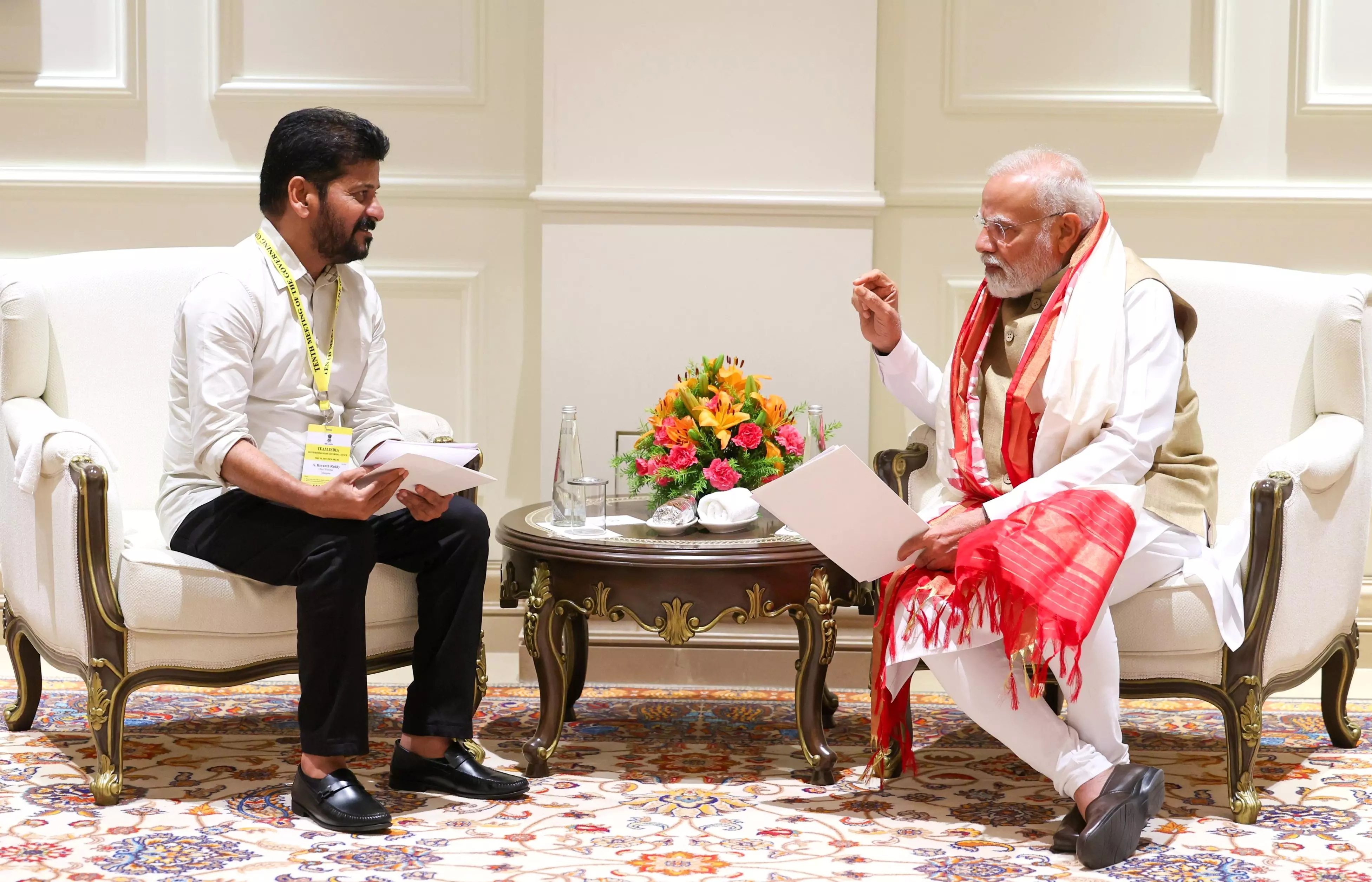 Revanth Urges Modi Speed Up Projects in State Revanth Urges Modi Speed Up Projects in State