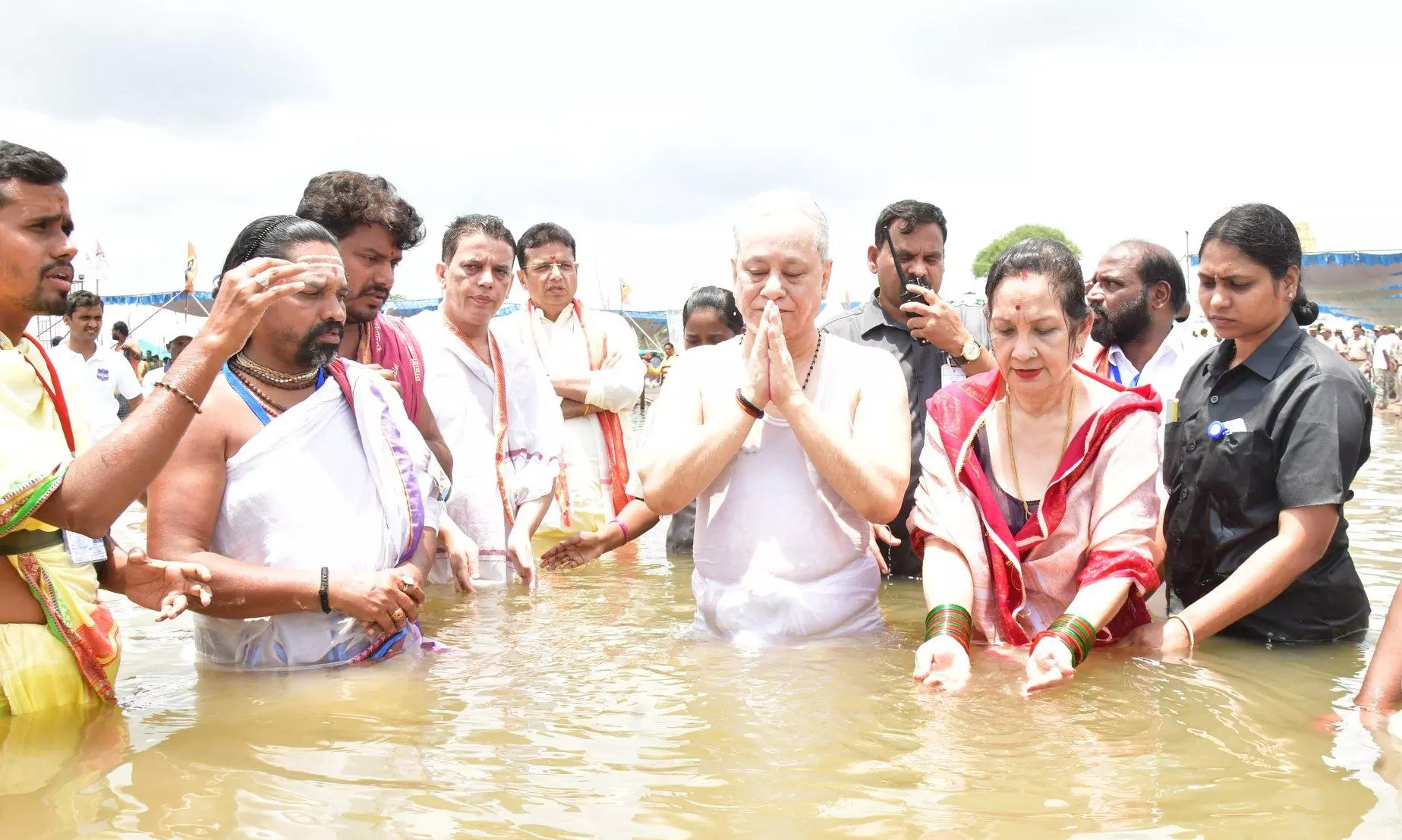 Governor Varma Attends Saraswati Pushkaralu in Kaleshwaram