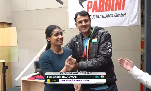 ISSF Junior World Cup: Indias Tejaswani Wins Gold in Womens 25m Pistol