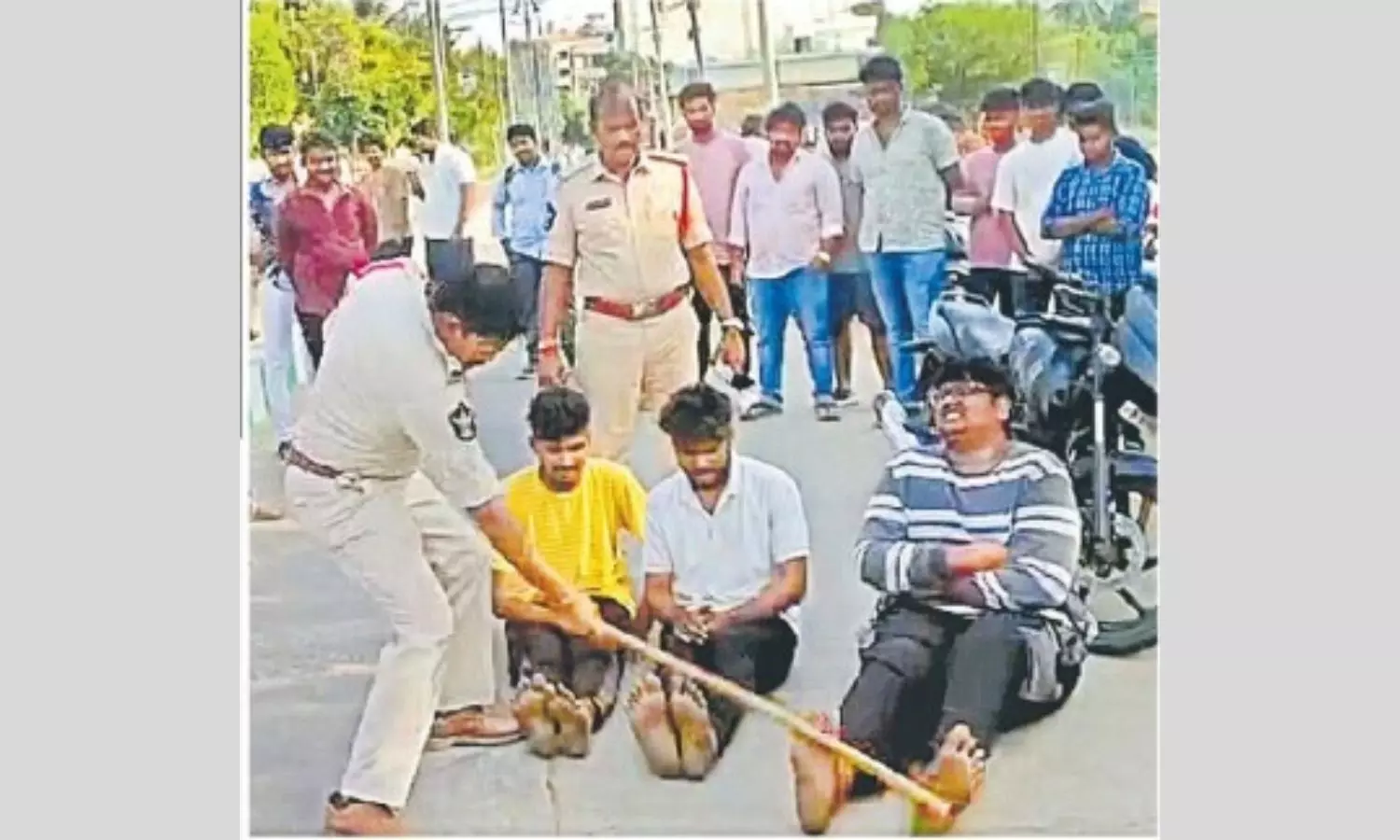 AP Police Lathi Treatment Against 3 Youngsters Splits Netizens