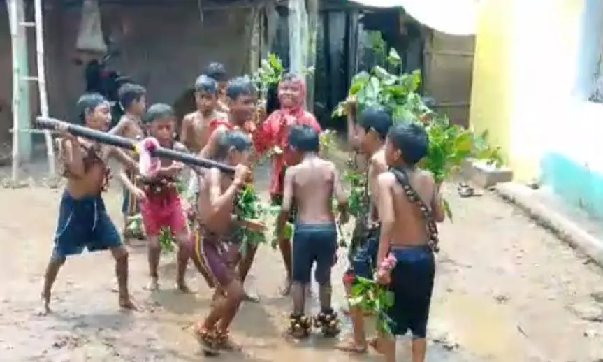 Adivasi Children Perform Rituals Seeking Rain, Good Harvest in Telangana Villages
