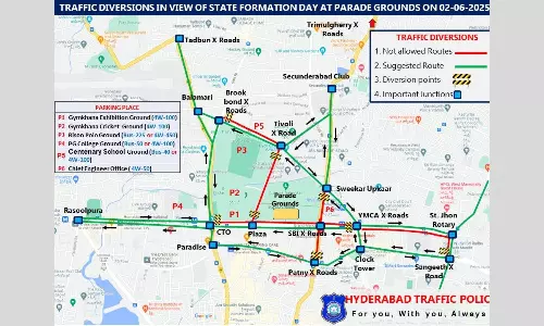 Police Impose Traffic Diversions For Telangana Formation Day Celebrations