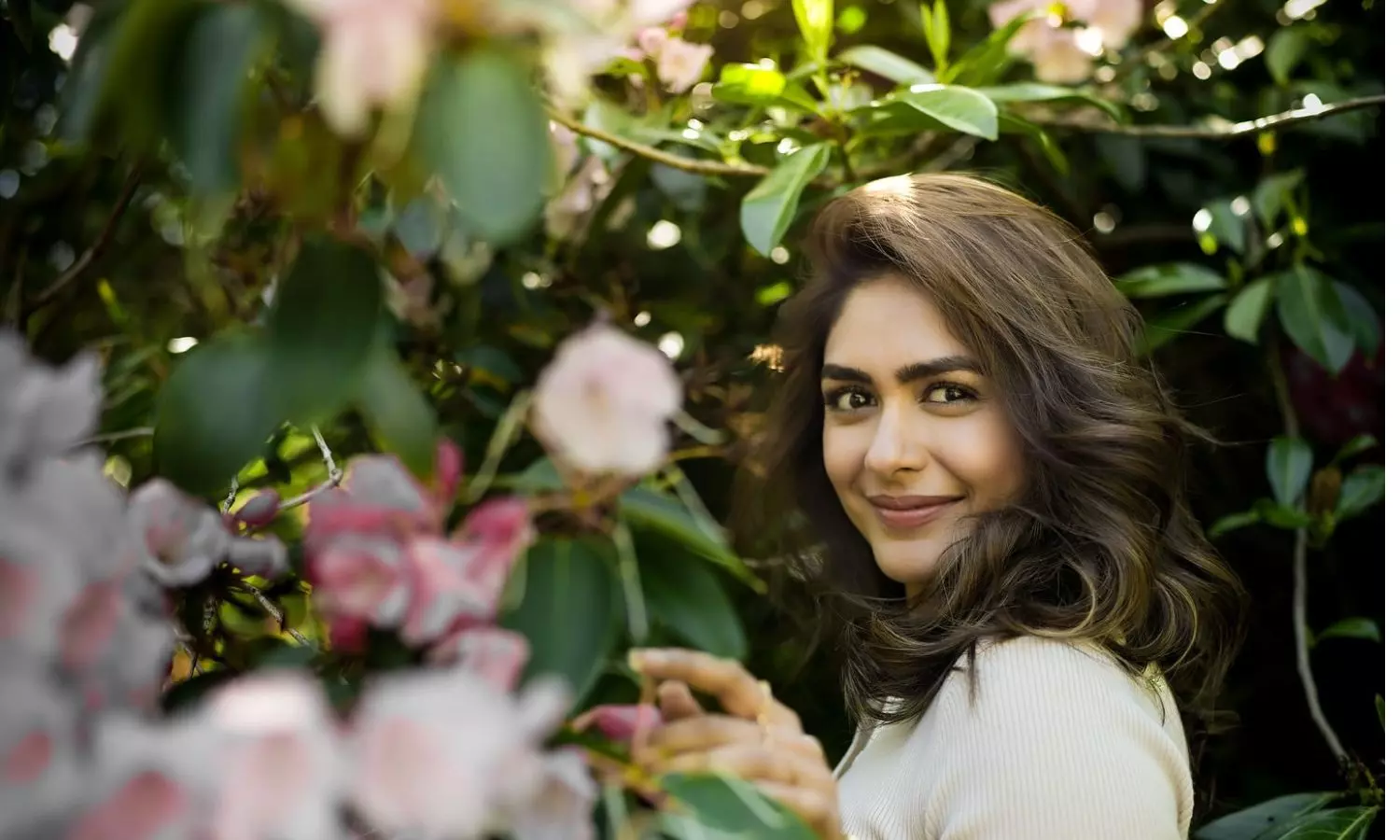 Mrunal Thakur Savours Blooming Flowers Mrunal Thakur Savours Blooming Flowers