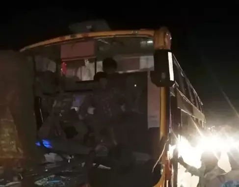 2 Dead, 20 Injured as Private Bus Crashes into Stationary Lorry in Choutuppal