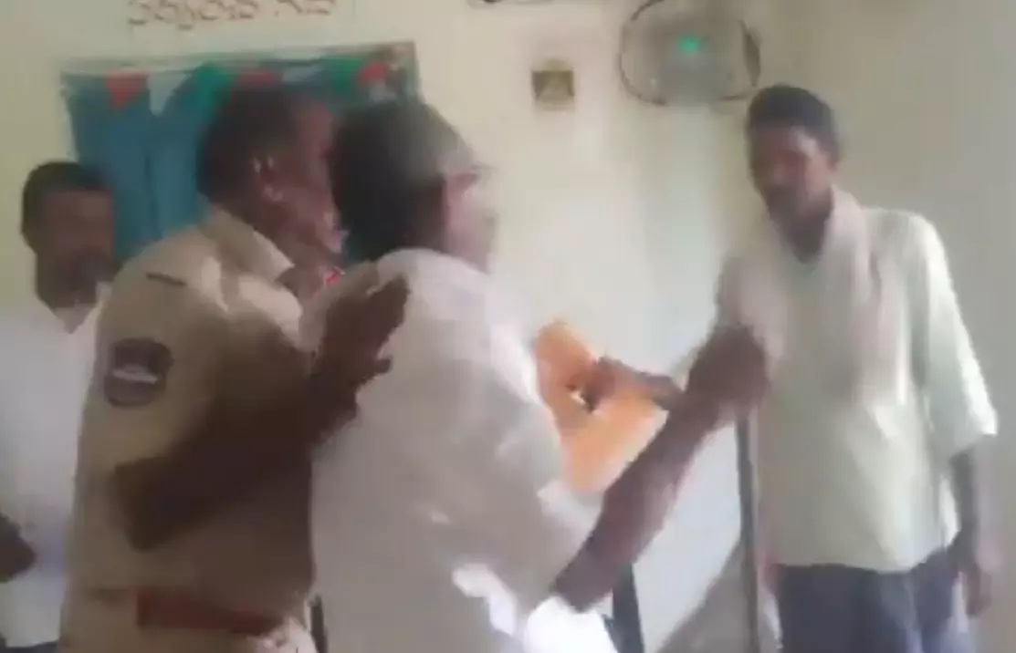 Cop Drags Elderly Farmer Out Of Revenue Office In Nirmal, Suspended