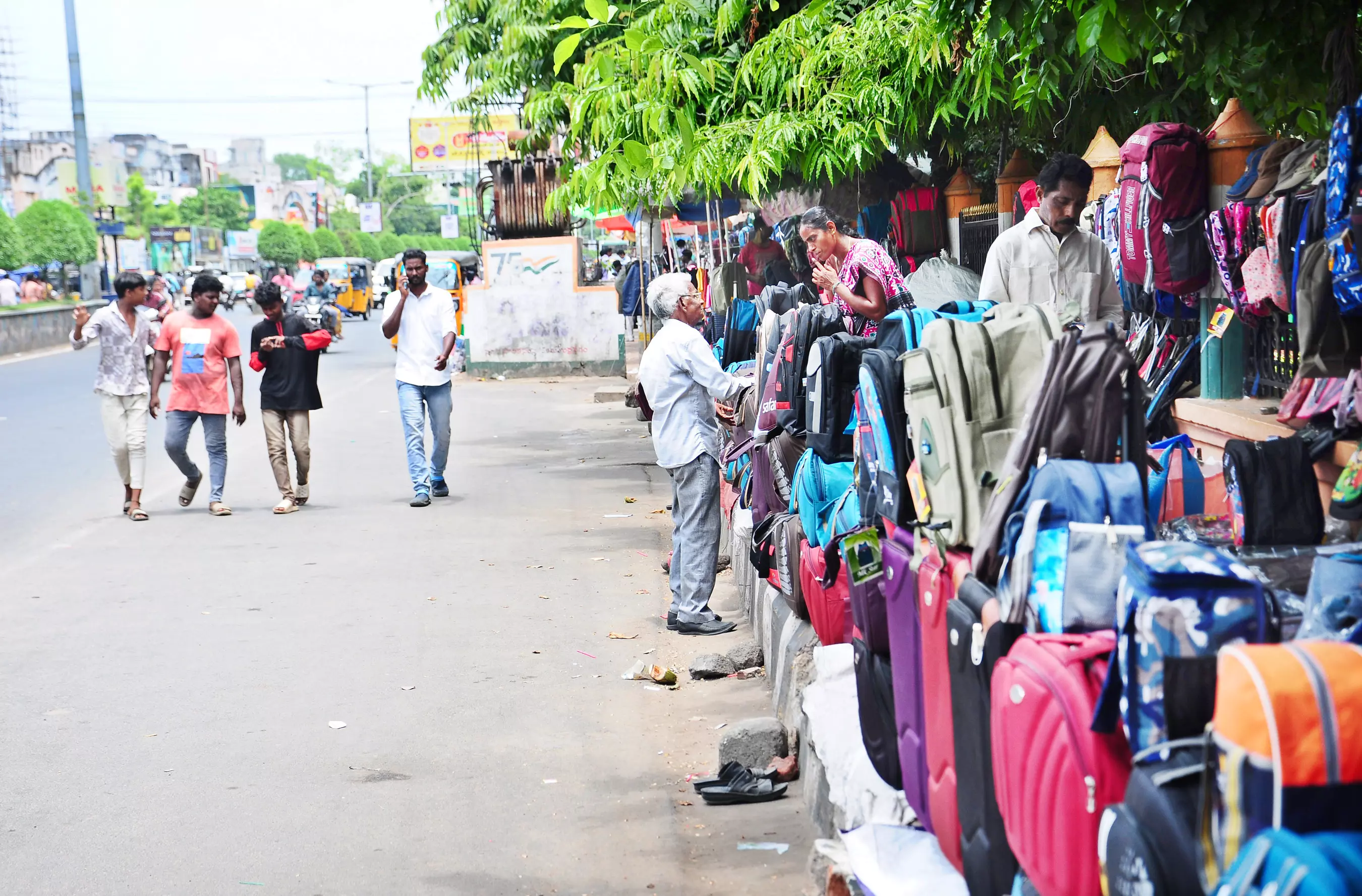 Encroachment Of Rajahmundry Footpaths To Impede Godavari Pushkaralu