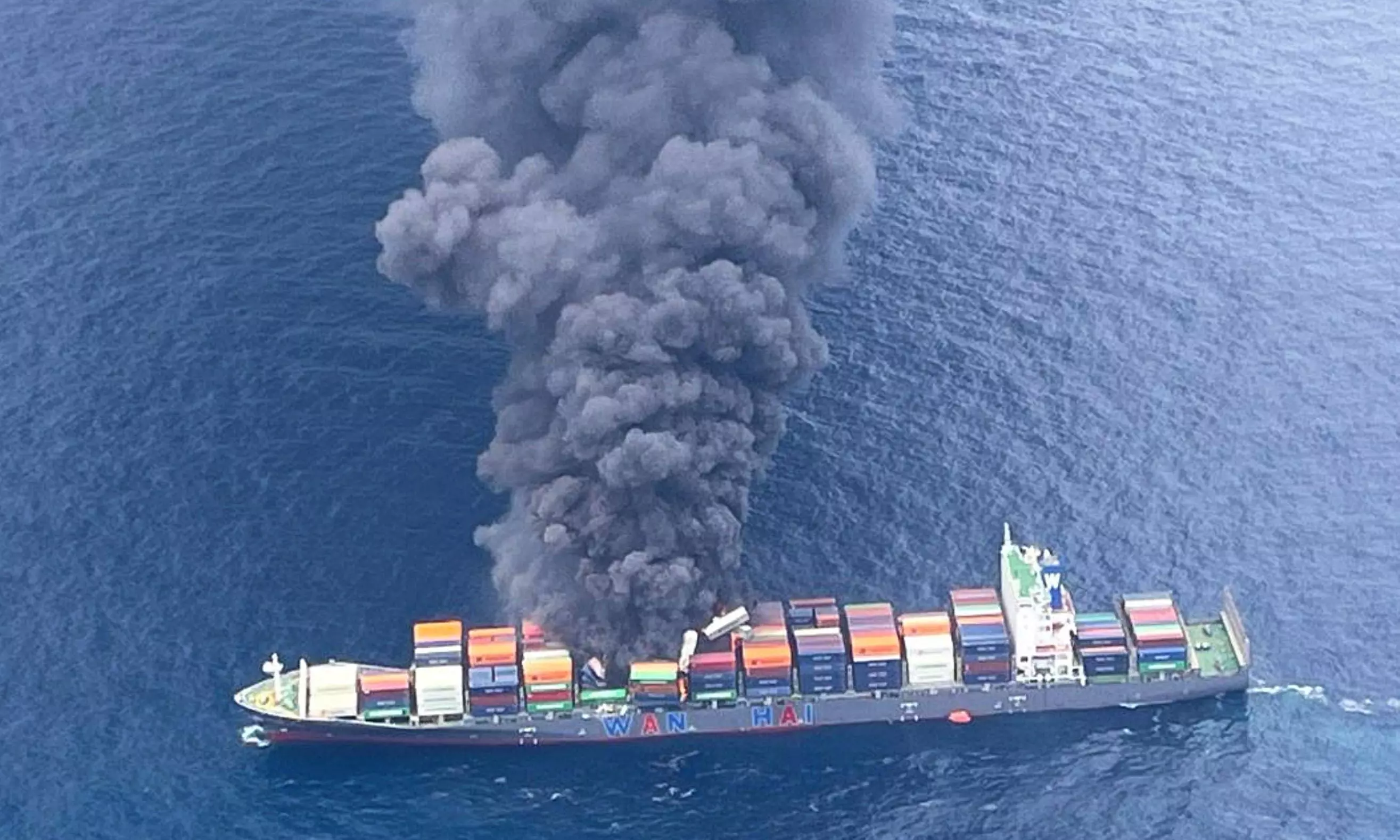 Singapore-flagged Container Vessel Catches Fire Off Kerala Coast; 18 rescued, 4 missing