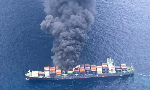 Singapore-flagged Container Vessel Catches Fire Off Kerala Coast; 18 rescued, 4 missing