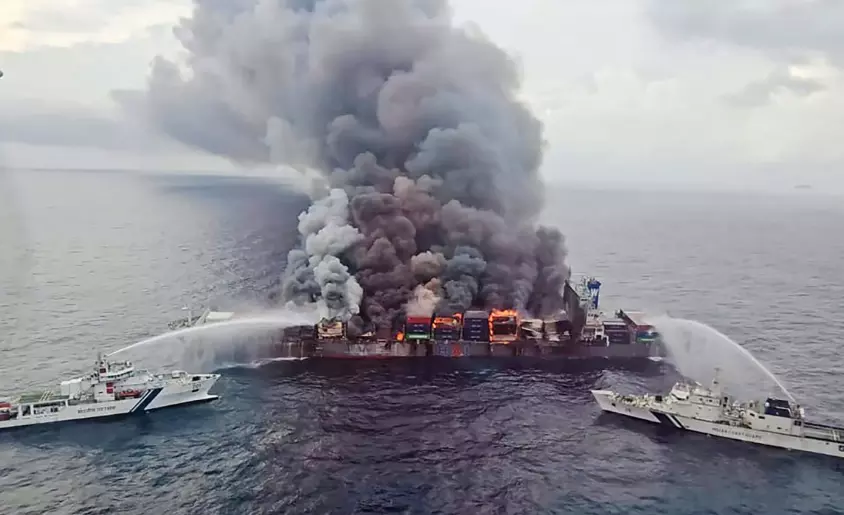 Drift, Oil Spill Advisory Issued After Fire On Container Ship Off Kerala Coast