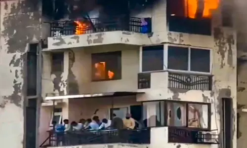 Fire at Housing Apartment in Delhis Dwarka; 8 Tenders Rushed
