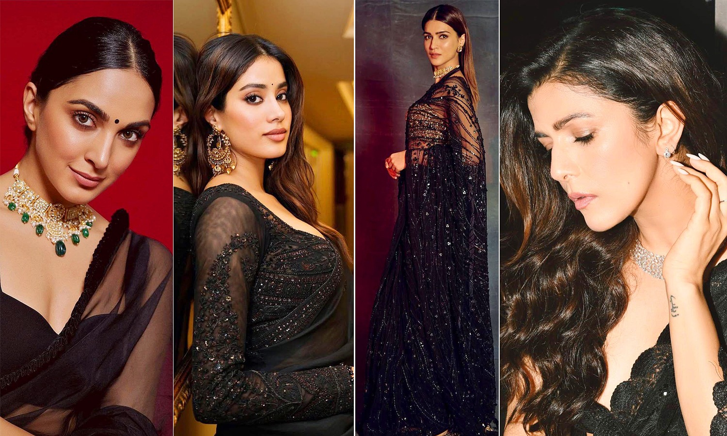 Bollywood Stars Showcase Stylish Black Saree & Casual Looks