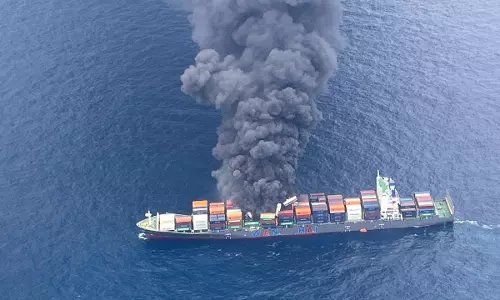 India’s Coast Guard Heroically Tow a Burning Ship to Protect the Environment
