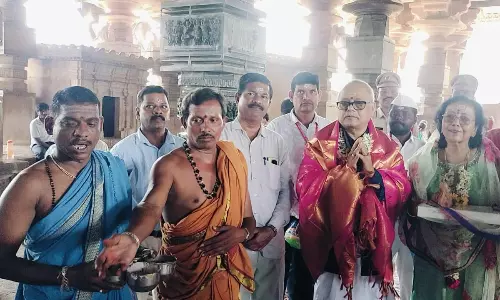 Kaleshwaram Panel Chairman P.C.Ghose Visits Ramappa Temple
