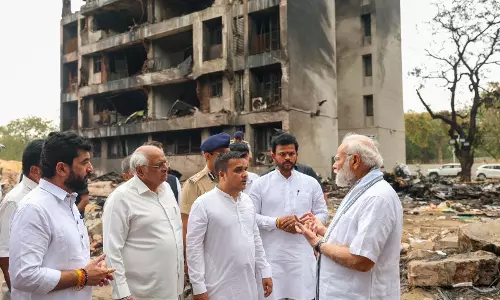 Photos: PM Modi visit to the plane crash site in Ahemedabad