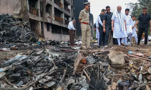Photos: PM Modi visit to the plane crash site in Ahemedabad