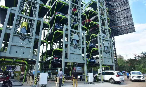 GHMC Begins Trial Run of Multi-Level Parking at KBR Park GHMC Begins Trial Run of Multi-Level Parking at KBR Park