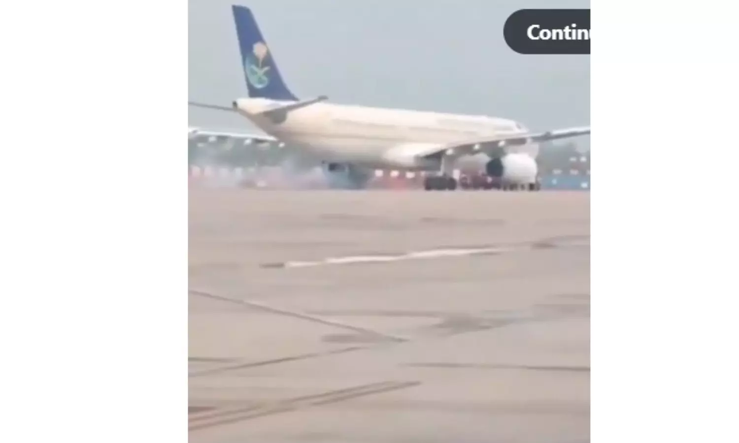 Hajj Flight Faces Wheel Glitch At Lucknow Airport; Sparks, Smoke Erupt During Landing