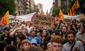 Protesters Against Overtourism Take To Streets of Southern Europe
