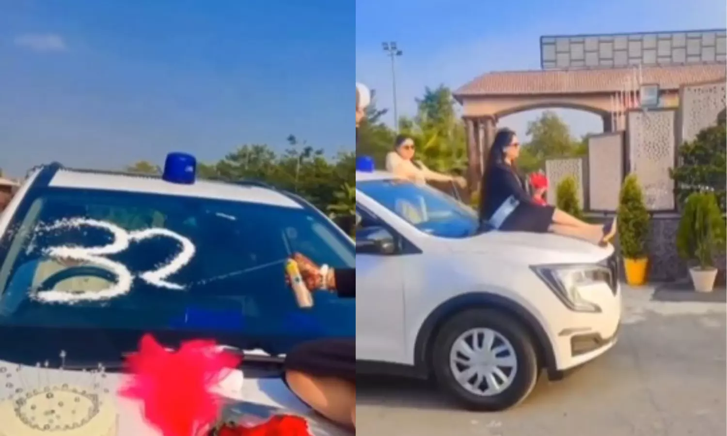 Birthday Celebration Sparks Controversy After Senior Police Officer’s Wife Poses on Official Vehicle
