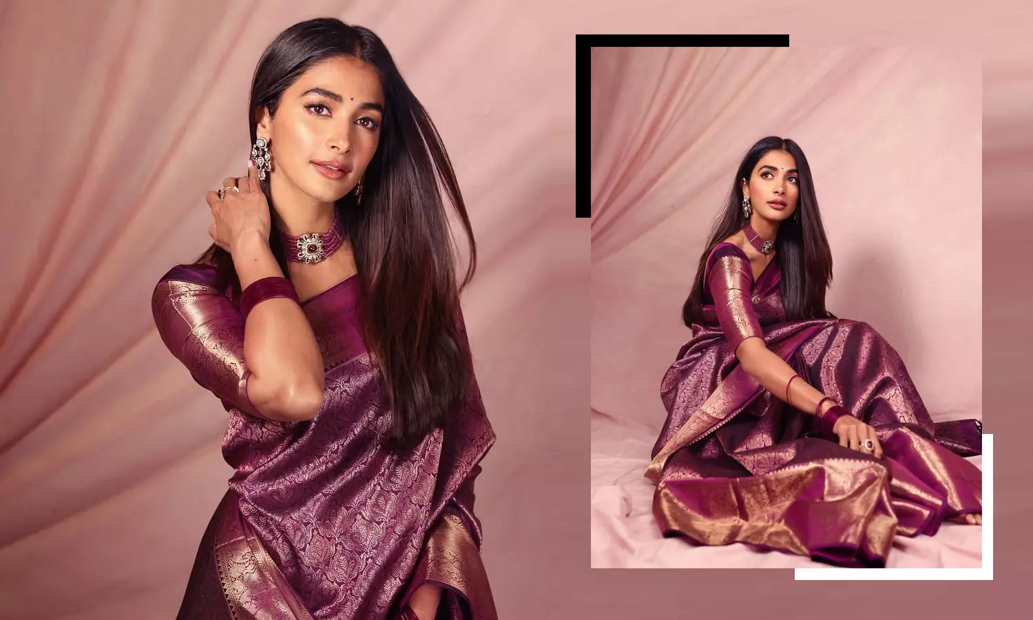 Pooja Hegde Brings Charm To Kanjivaram Saree Pooja Hegde Brings Charm To Kanjivaram Saree