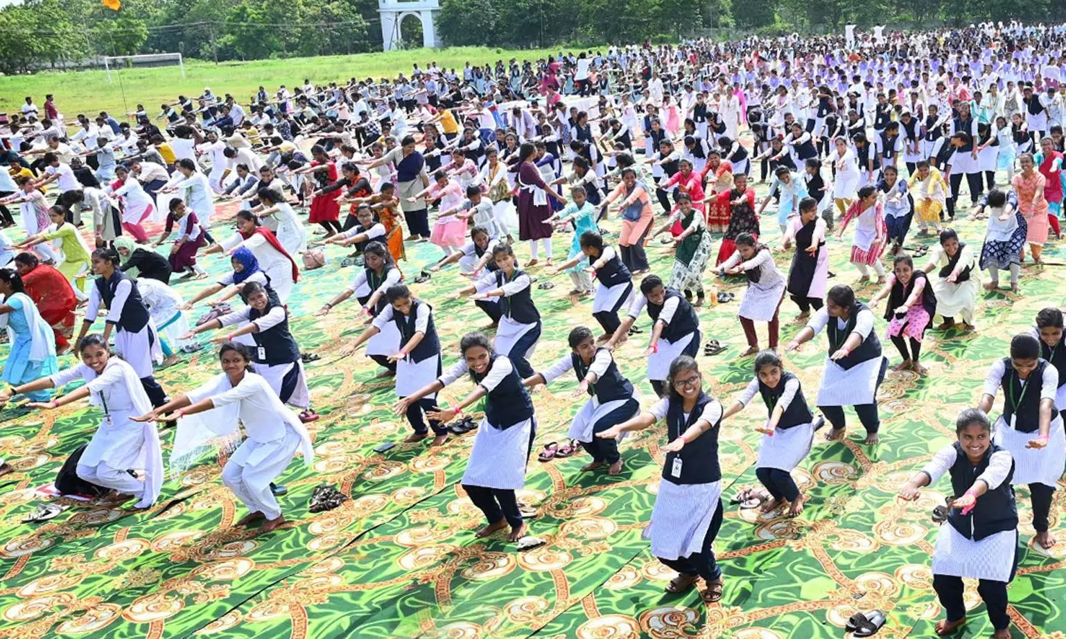 Adikavi Nannaya Varsity Sets Telugu Book of Records for Largest Yoga Gathering Adikavi Nannaya Varsity Sets Telugu Book of Records for Largest Yoga Gathering