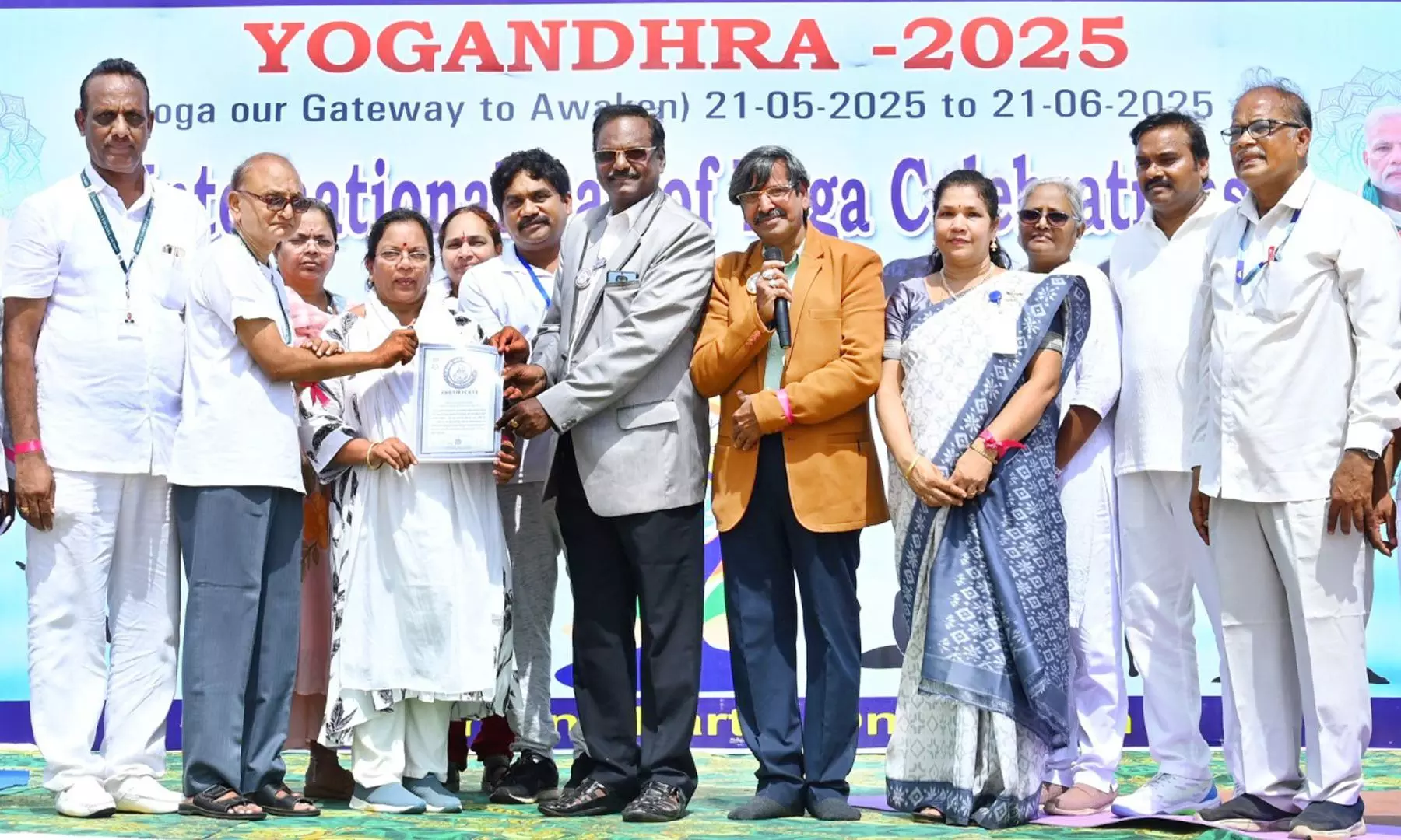 Adikavi Nannaya Varsity Sets Telugu Book of Records for Largest Yoga Gathering Adikavi Nannaya Varsity Sets Telugu Book of Records for Largest Yoga Gathering