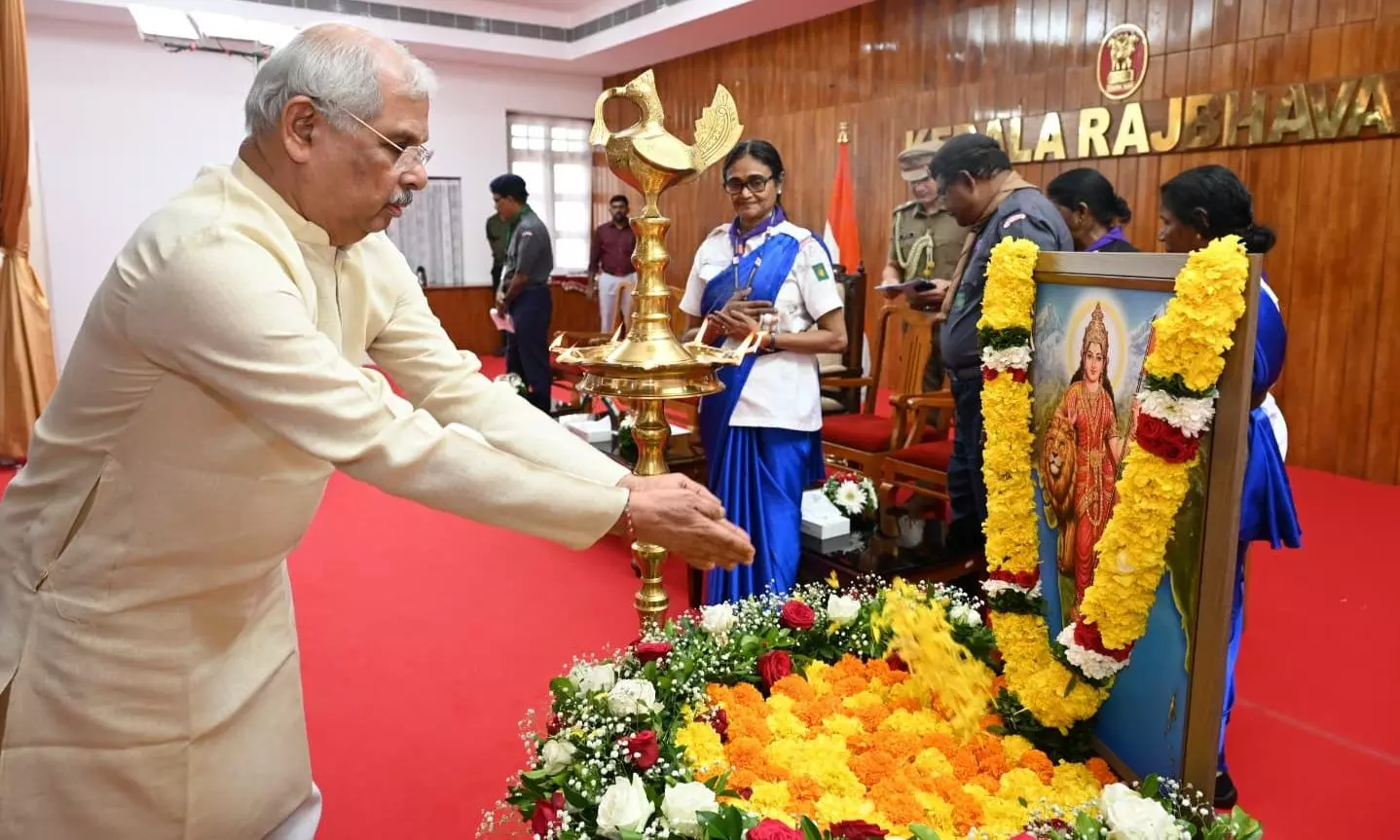 Kerala Minister Walks Out Over Bharat Mata Portrait At Raj Bhavan Event