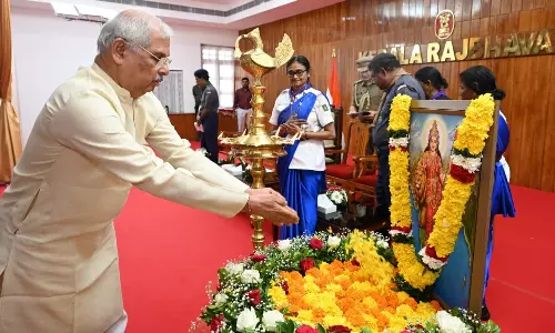 Kerala Minister Walks Out Over Bharat Mata Portrait At Raj Bhavan Event Kerala Minister Walks Out Over Bharat Mata Portrait At Raj Bhavan Event