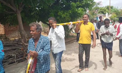 Enthusiastic Huzurabad Villagers Perform Frogs Marriage To Appease Rain God