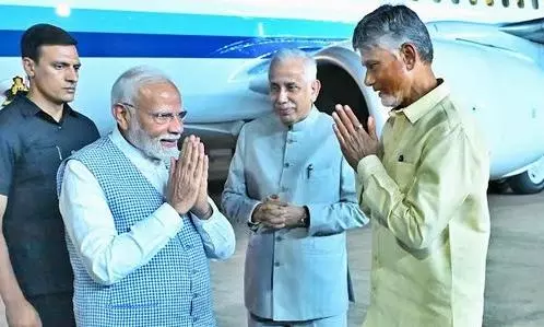 Naidu Welcomes PM Modi To Vizag For Historic Yoga Day Celebrations