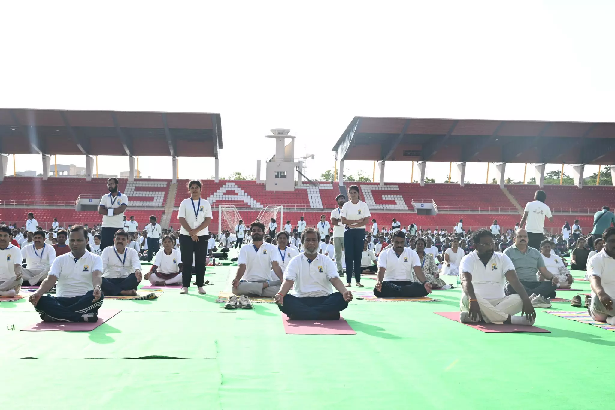 Stampede-Like Chaos at Gachibowli Stadium During International Yoga Day Event