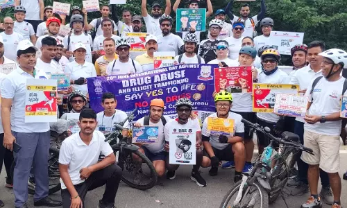 Over 100 Cyclists Join Anti-Drug Awareness Cyclothon in Visakhapatnam