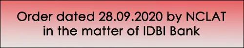 Order dated 29.09.2020 passed by the NCLAT