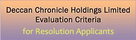 Evaluation Criteria for resolution applicants