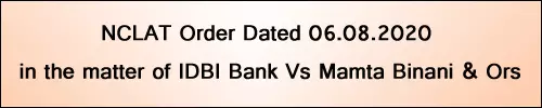Order dated 6.08.2020 passed by the NCLAT